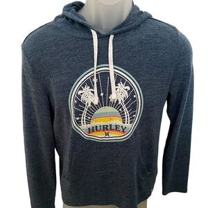 HURLEY Sunrise Palm Trees Pullover Sweatshirt Hoodie Women S Small